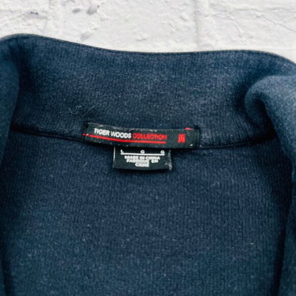 Tiger Woods Collections Long Sleeve 1/4 Zip Sweater Men's Large Grey Mock Neck - Picture 3 of 8